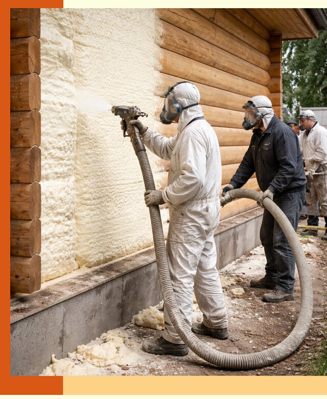 Утепление дома из бруса пенополиуретаном в Невинномысске