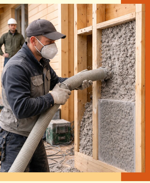 Утепление дома из бруса эковатой в Невинномысске от 1892 руб/м2 | ТепломастерНвн