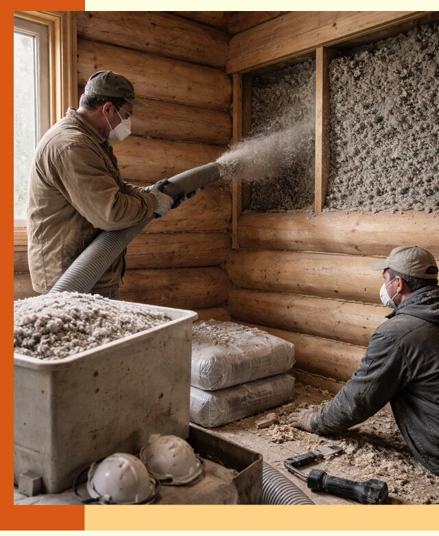 Утепление дома из бруса эковатой в Невинномысске