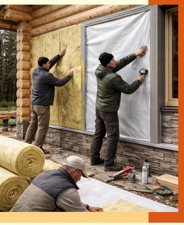 Утепление бревенчатого дома в Невинномысске от 7825 руб/м2 — заказать под ключ | ТепломастерНвн