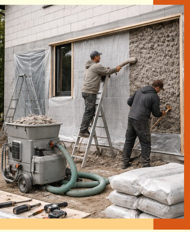 Утепление дома из газобетона эковатой в Невинномысске от 4603 руб./м2 | ТепломастерНвн