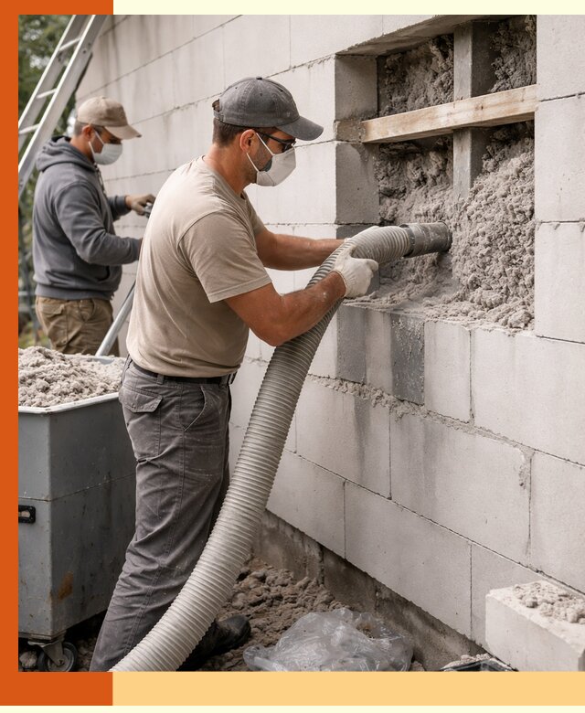 Утепление дома из газобетона эковатой в Невинномысске