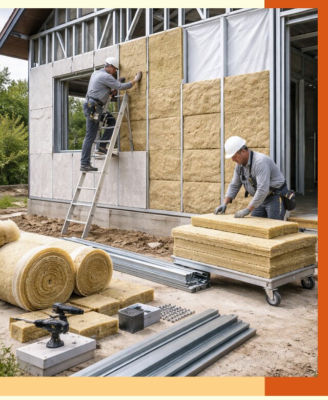 Утепление дома из ЛСТК в Невинномысске от 5319 руб./м² — профессионально | ТепломастерНвн