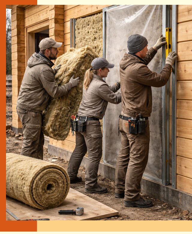 Утепление дома из двойного бруса в Невинномысске качественно и надёжно