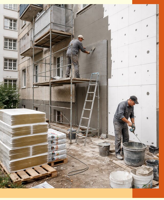 Утепление квартиры снаружи в Невинномысске от 6291 руб/м2 под ключ | ТепломастерНвн