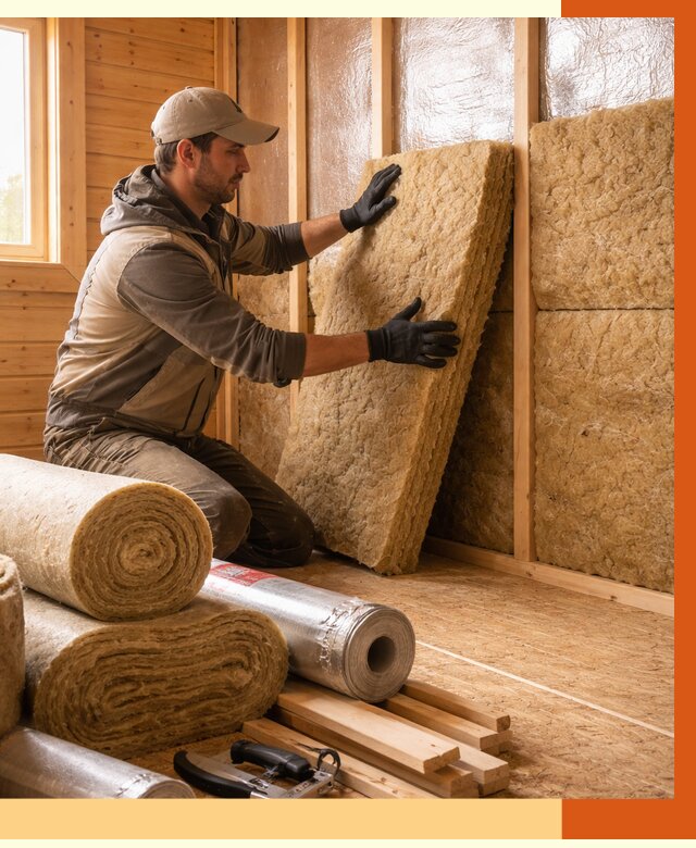 Утепление бани в Невинномысске под ключ от 4603 руб./м2 — утеплить потолок, пол и стены | ТепломастерНвн