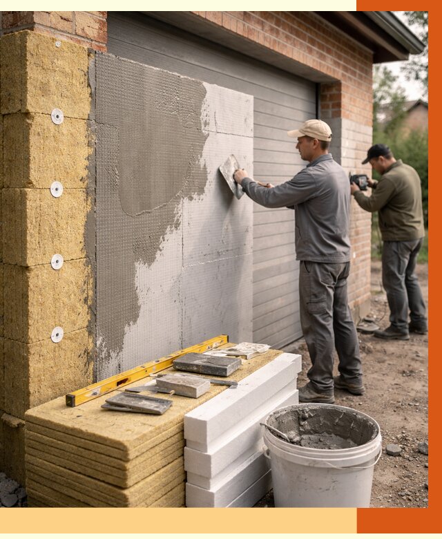 Утепление гаража снаружи в Невинномысске от 4296 руб. за м2 — наружное утепление под ключ | ТепломастерНвн