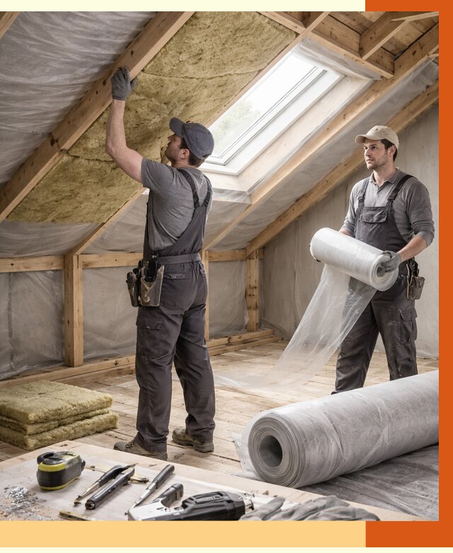 Утепление крыши изнутри мансарды в Невинномысске от 4296 руб./м² | ТепломастерНвн