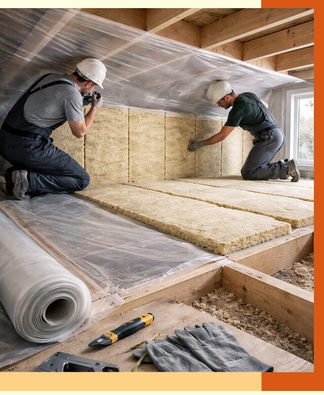 Утепление перекрытий в Невинномысске от 2915 руб/м2 — утепление межэтажных и чердачных | ТепломастерНвн