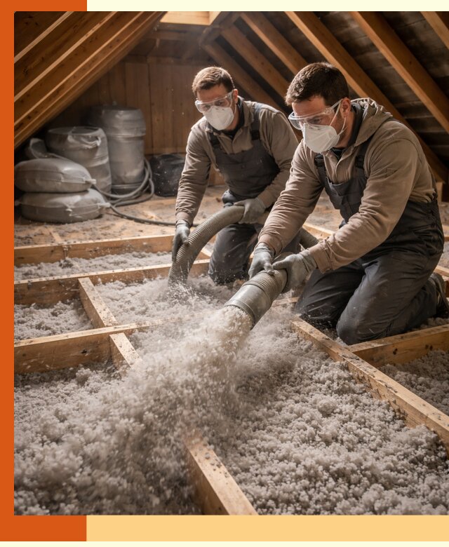 Утепление чердака эковатой в Невинномысске — быстро и надёжно