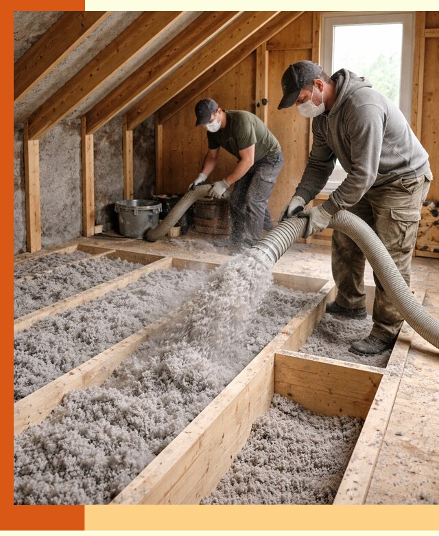 Утепление мансарды эковатой в Невинномысске с гарантией качества