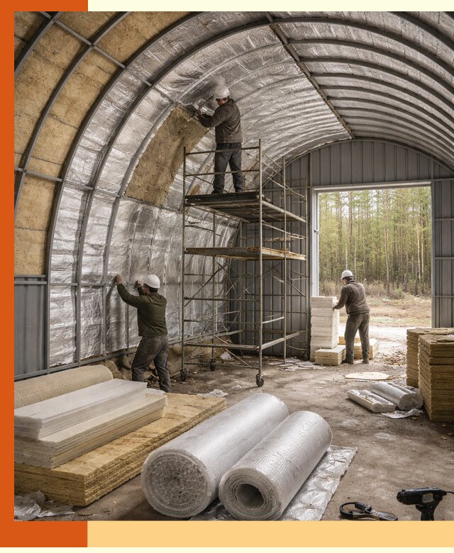 Утепление арочного ангара под ключ в Невинномысске