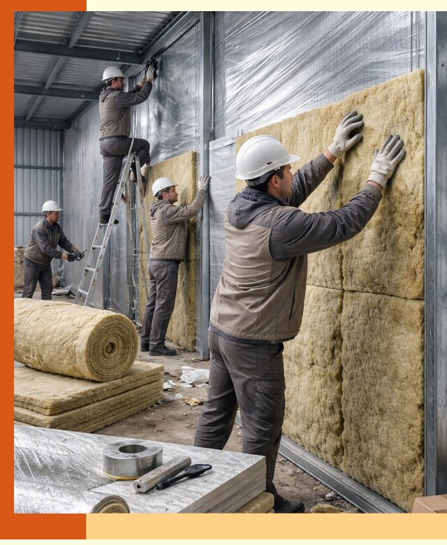 Утепление металлического склада в Невинномысске: теплоизоляция и герметизация