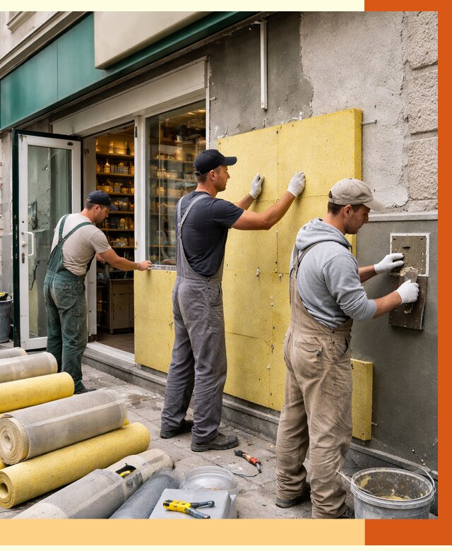 Утепление магазина в Невинномысске от 4603 руб/м2 — цена, стены и снаружи | ТепломастерНвн