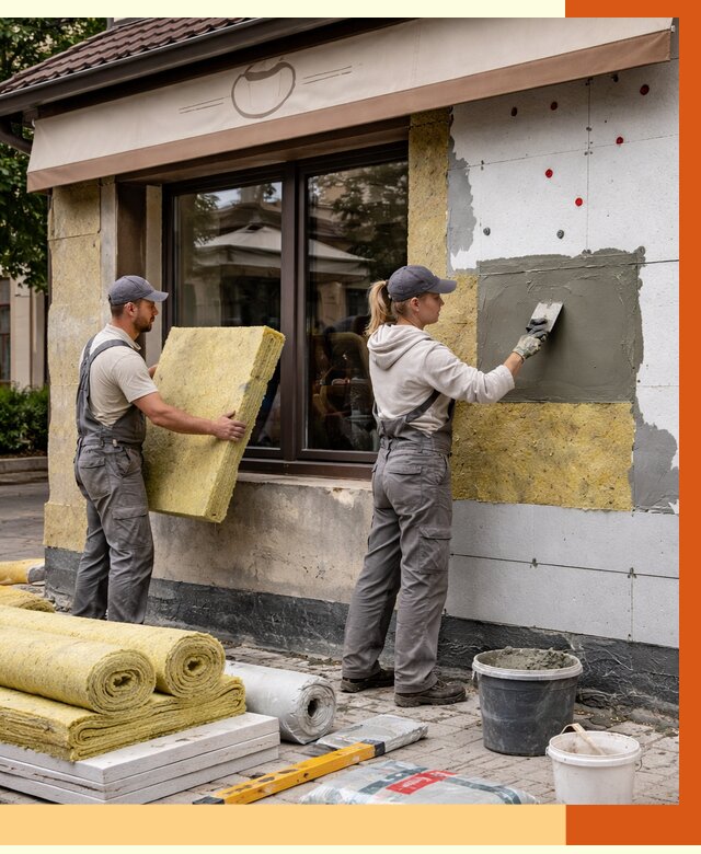 Утепление кафе в Невинномысске от 4296 руб/м2 — комплексно под ключ | ТепломастерНвн