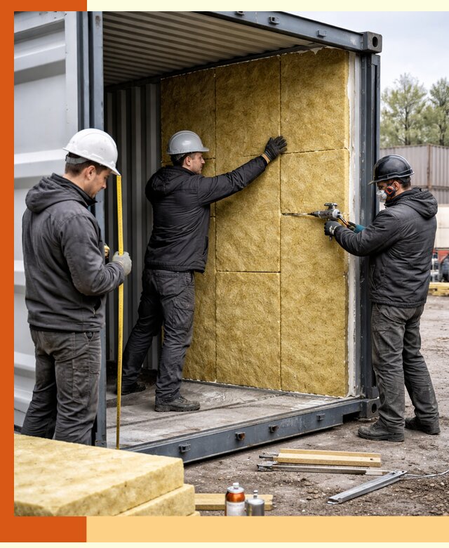 Утепление морского контейнера в Невинномысске: надежная теплоизоляция и защита