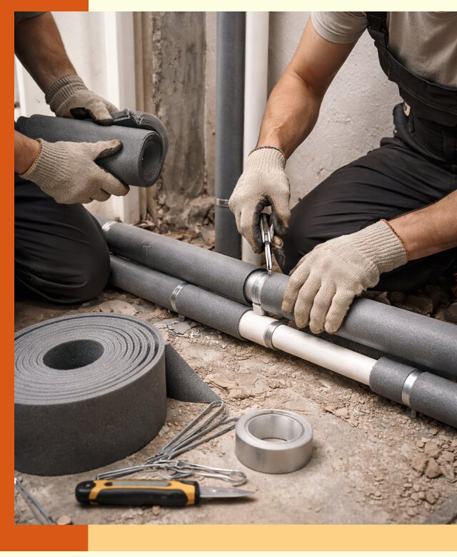 Утепление труб водоснабжения в Невинномысске — монтаж и защита сети