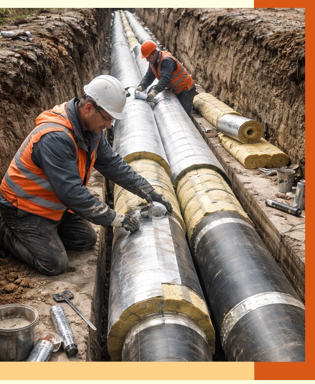 Утепление теплотрассы в Невинномысске от 4603 руб./м2 — ппу и комплексная изоляция | ТепломастерНвн