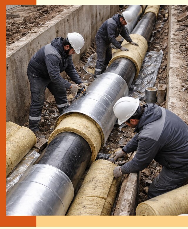 Утепление теплотрассы в Невинномысске: утеплительные работы и материалы