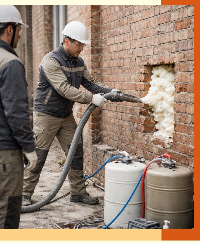 Заливка ППУ в пустоты кирпичной стены в Невинномысске от 2813 руб. | ТепломастерНвн