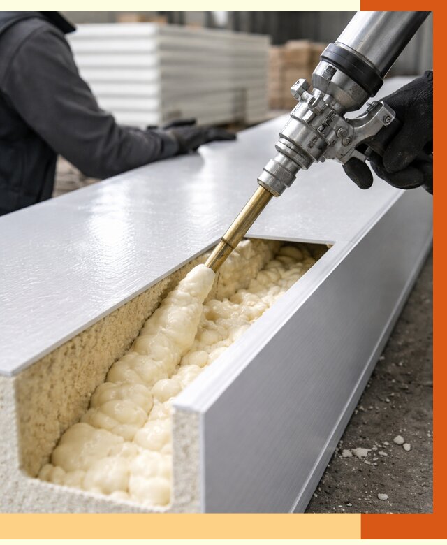 Заполнение пустот холодильных панелей в Невинномысске от 7672 руб. | ТепломастерНвн