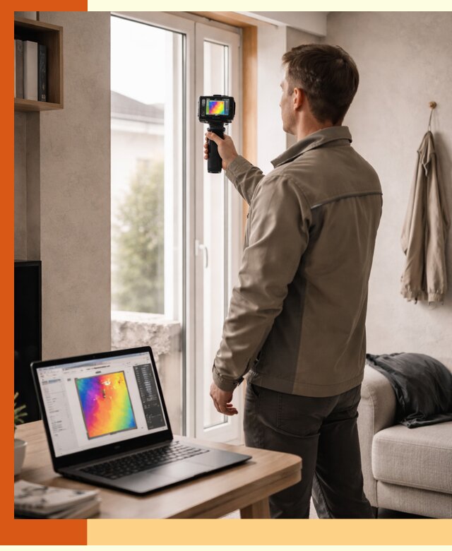 Тепловизионное обследование квартиры в Невинномысске для поиска утечек тепла