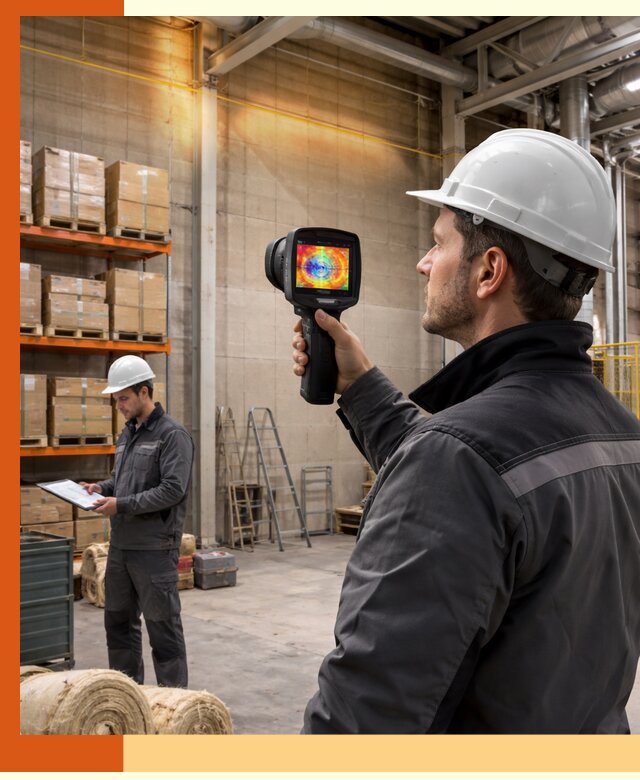 Тепловизионное обследование склада и выявление утечек в Невинномысске