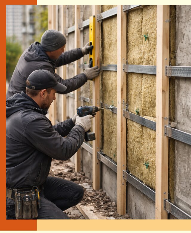 Монтаж обрешетки под утепление зданий и квартир в Невинномысске